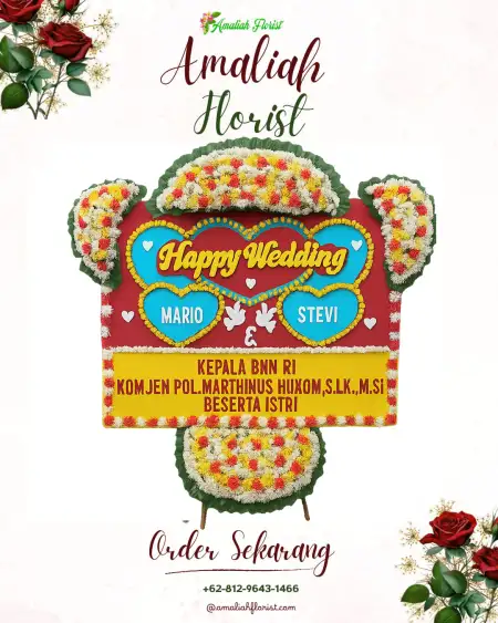 Papan Bunga Pernikahan Singget